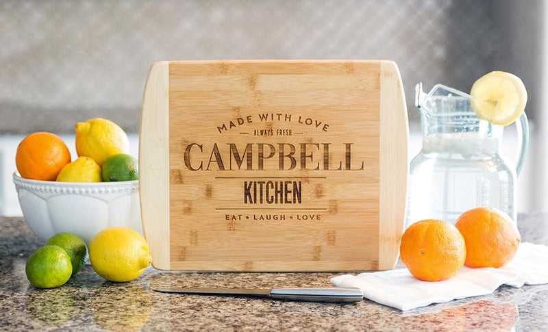 Personalized Bamboo Cutting Board 11x14 (Rounded Edge) – Modern Collection
