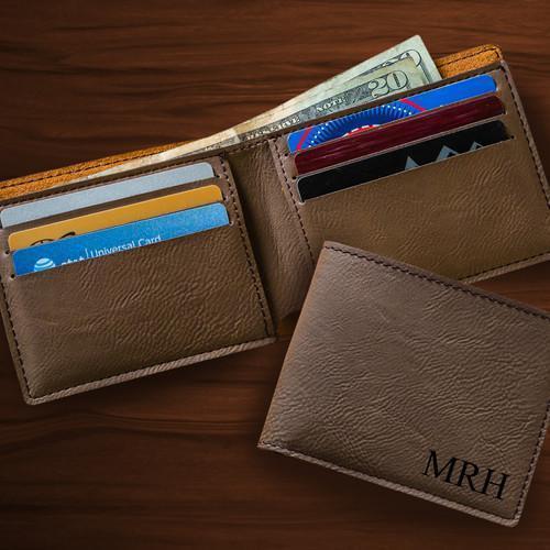 Personalized Bifold Wallet - Monogram - DarkBrown - JDS