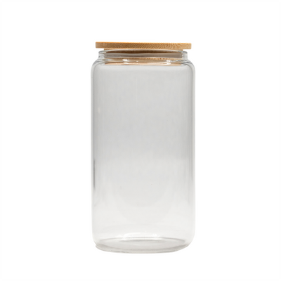 Personalized 16 oz. Glass Can with Bamboo Top and Straw -  - Completeful