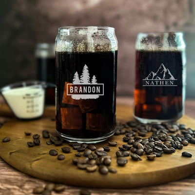 Personalized Glass Can - 16oz -  - Lazerworx
