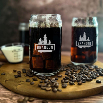 Personalized Glass Can - 16oz -  - Lazerworx