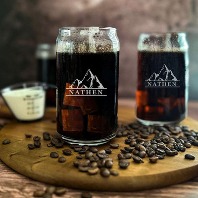 Personalized Glass Can - 16oz -  - Lazerworx