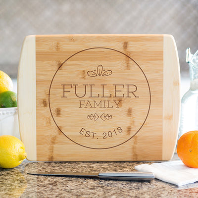 Personalized Bamboo Cutting Board 8.5x11 (Rounded Edge) – Modern Collection