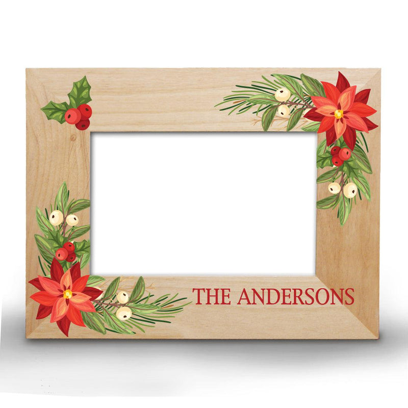 Personalized Merry Christmas Floral Picture Frame -  - Gifts For You Now
