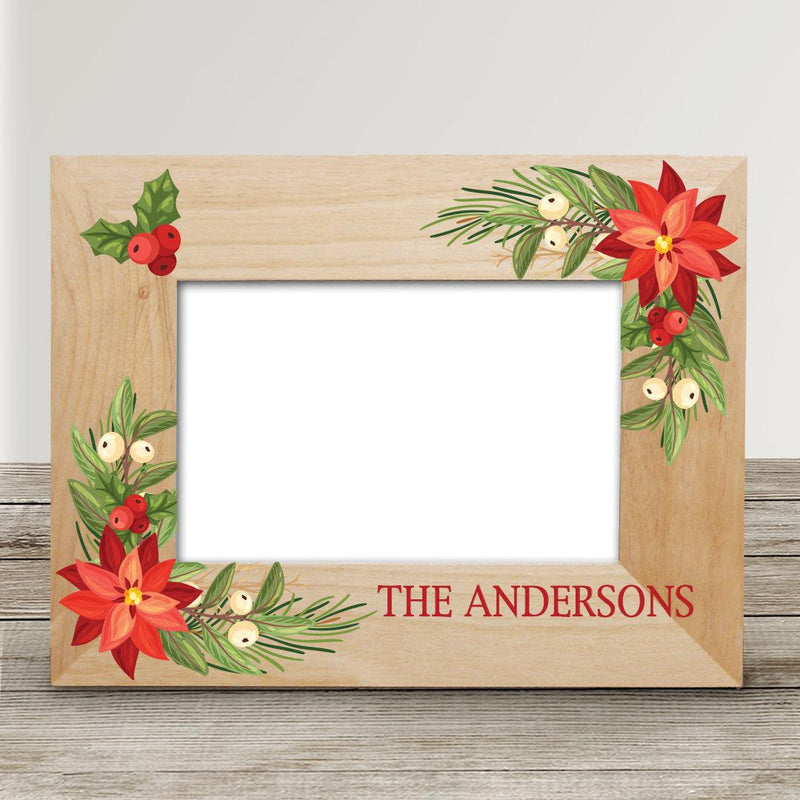 Personalized Merry Christmas Floral Picture Frame -  - Gifts For You Now