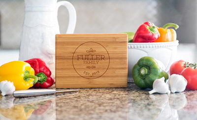 Personalized Bamboo Cutting Board 6x8 (Single Tone) - Modern Collection