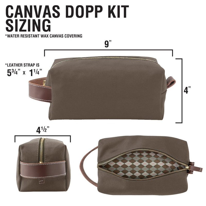 Personalized Embroidered Name Canvas Dopp Kit
