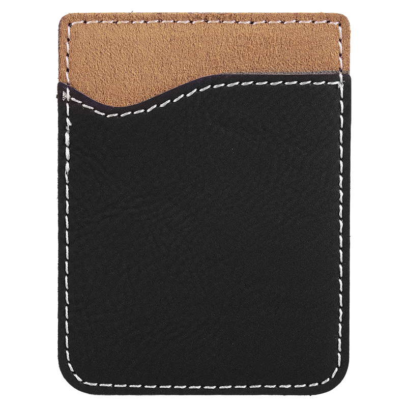 Personalized Leather Phone Wallets - Black - Completeful