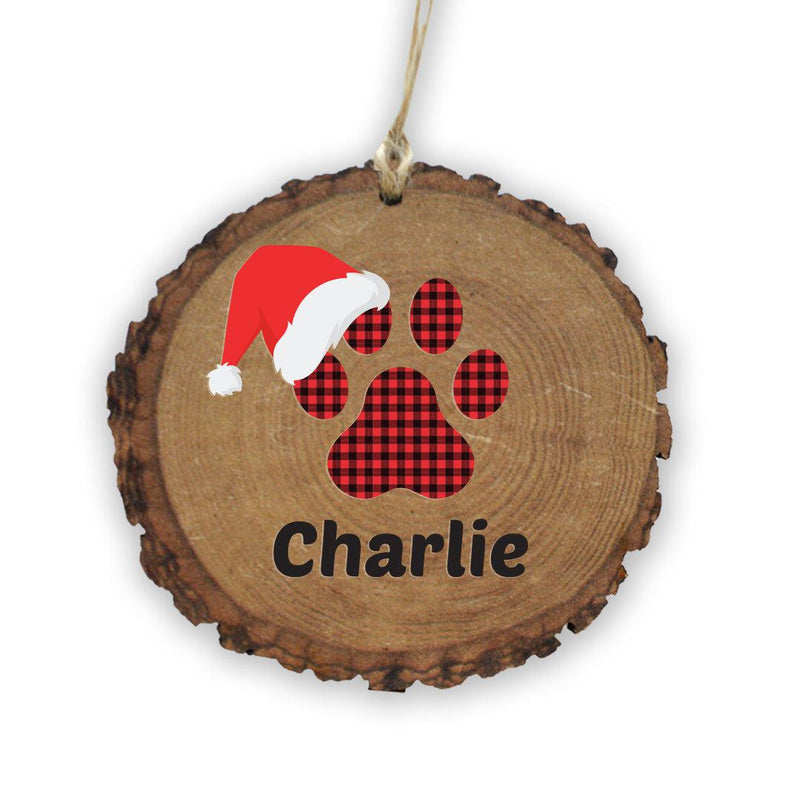 Personalized Santa Hat Wood Round Ornament -  - Gifts For You Now