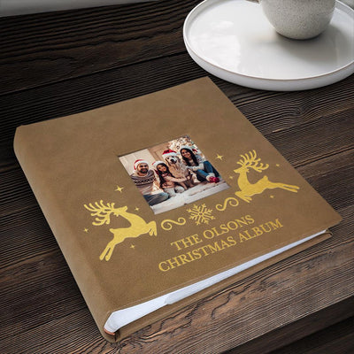 Personalized Reindeer Brown Leatherette Photo Album (Copy) -  - Gifts For You Now