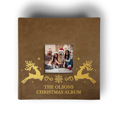 Personalized Reindeer Brown Leatherette Photo Album (Copy) -  - Gifts For You Now