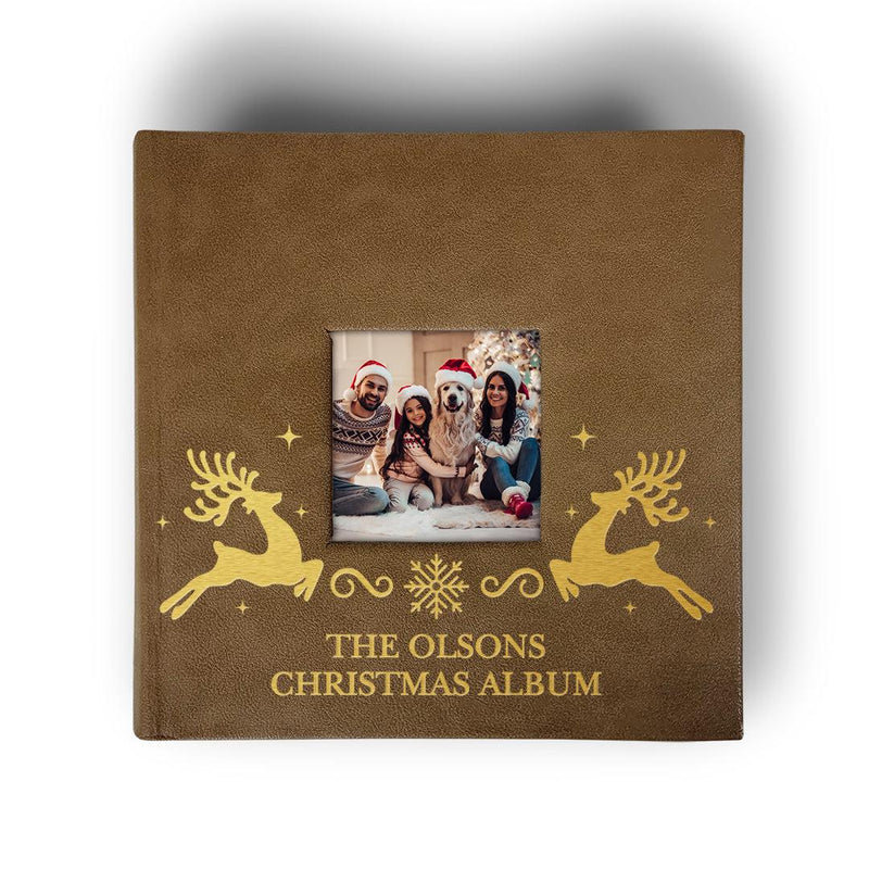 Personalized Reindeer Brown Leatherette Photo Album (Copy) -  - Gifts For You Now