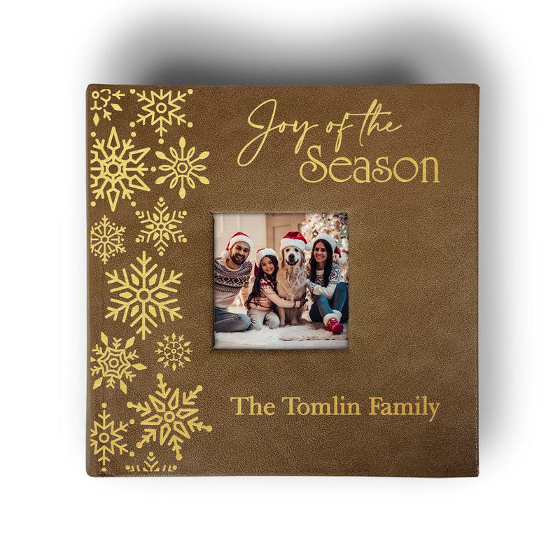 Personalized Joy of the Season Brown Leatherette Photo Album -  - Gifts For You Now