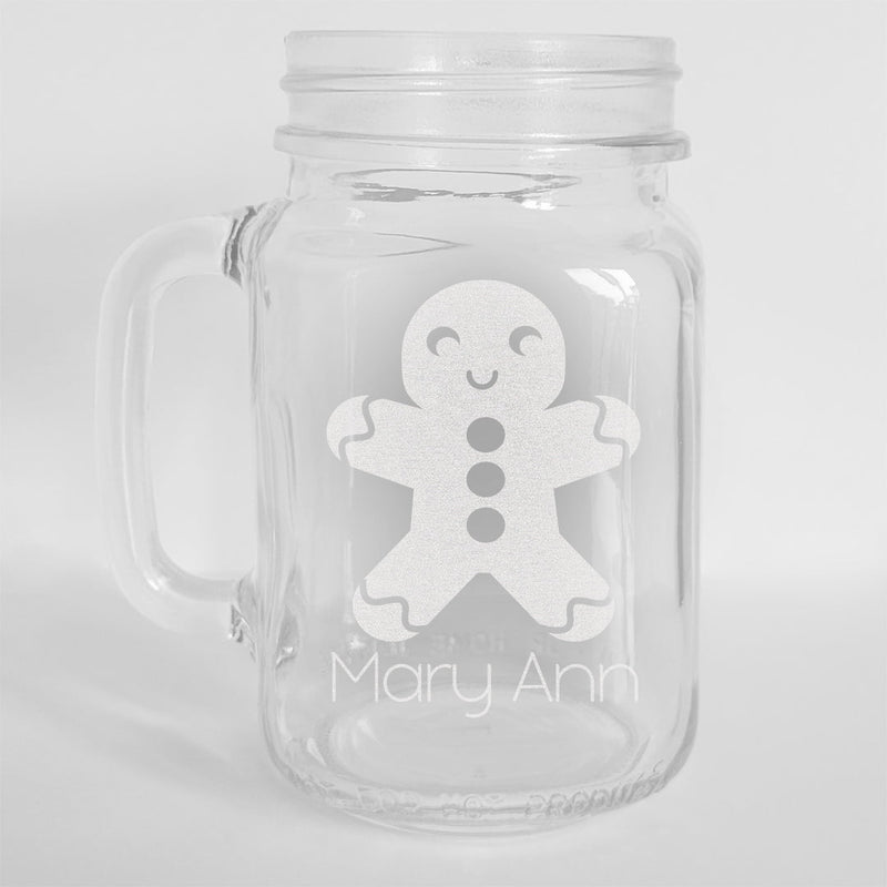 Personalized Gingerbread Man Mason Jar -  - Gifts For You Now