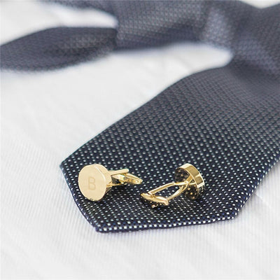 Personalized Laser Engraved Initials Round Cufflinks