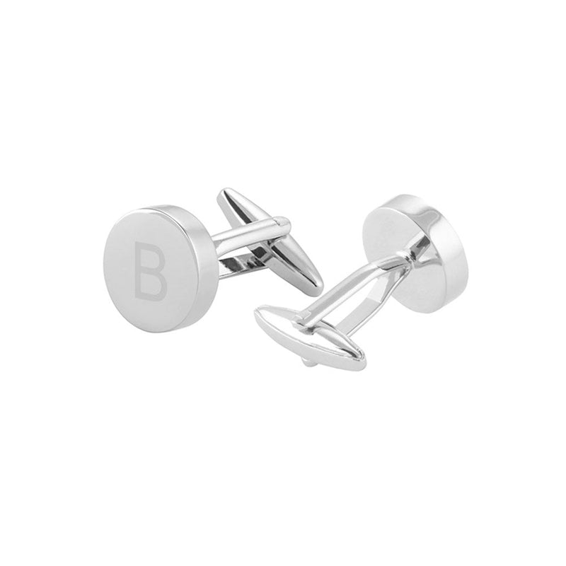 Personalized Laser Engraved Initials Round Cufflinks