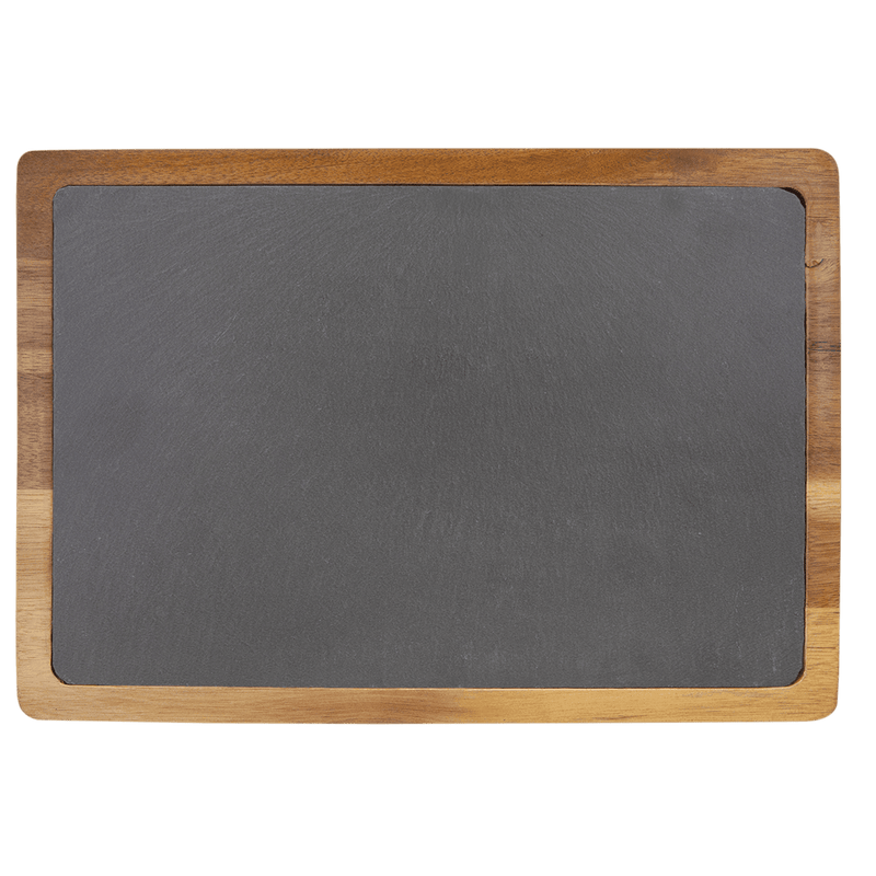 Personalized Acacia Wood/Slate Cutting Board - Front - Lazerworx