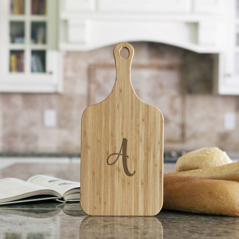 Personalized Monogram Handled Bamboo Serving Boards