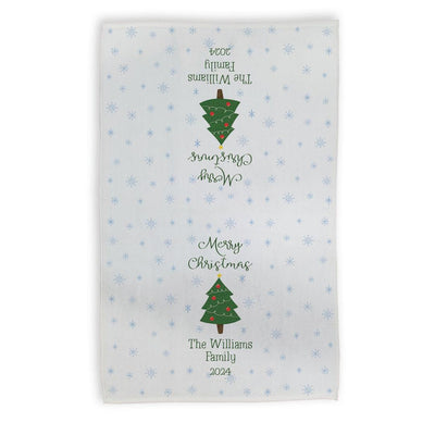 Personalized Family Name Christmas Tree Velour Hand/Sports Towel -  - Gifts For You Now