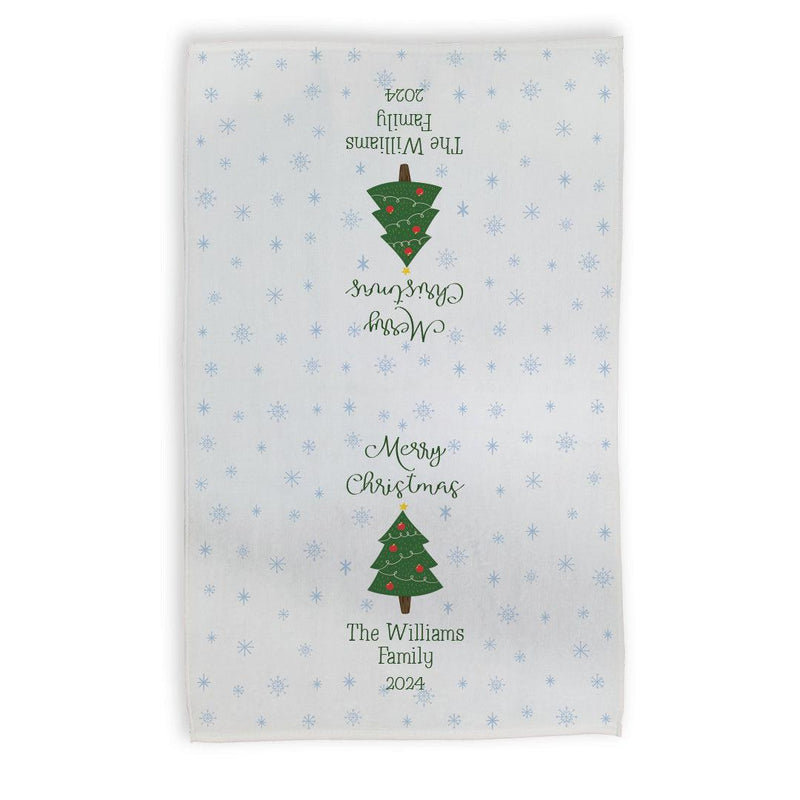 Personalized Family Name Christmas Tree Velour Hand/Sports Towel -  - Gifts For You Now