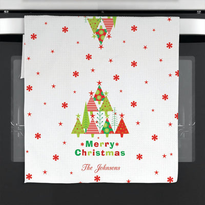 Personalized Christmas Waffle Weave Towel -  - Gifts For You Now