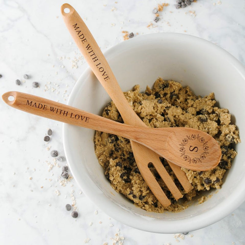 Personalized Spoon and Fork Set - Made with Love