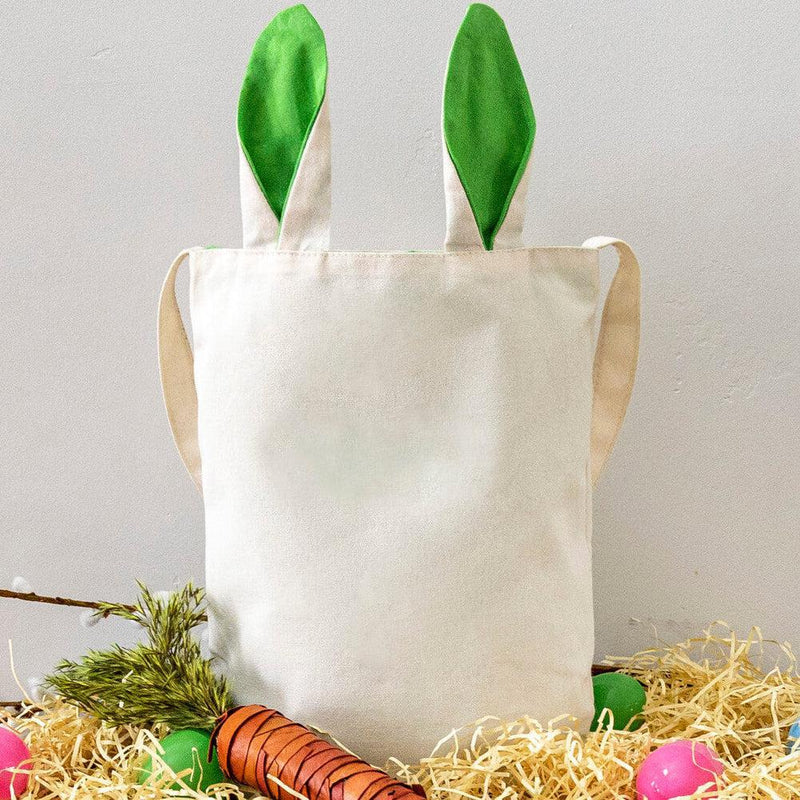 Personalized Bunny Tote Bags - Printed - Green - Wingpress Designs