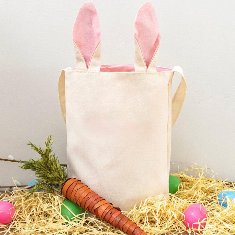 Personalized Bunny Tote Bags - Printed - Pink - Wingpress Designs