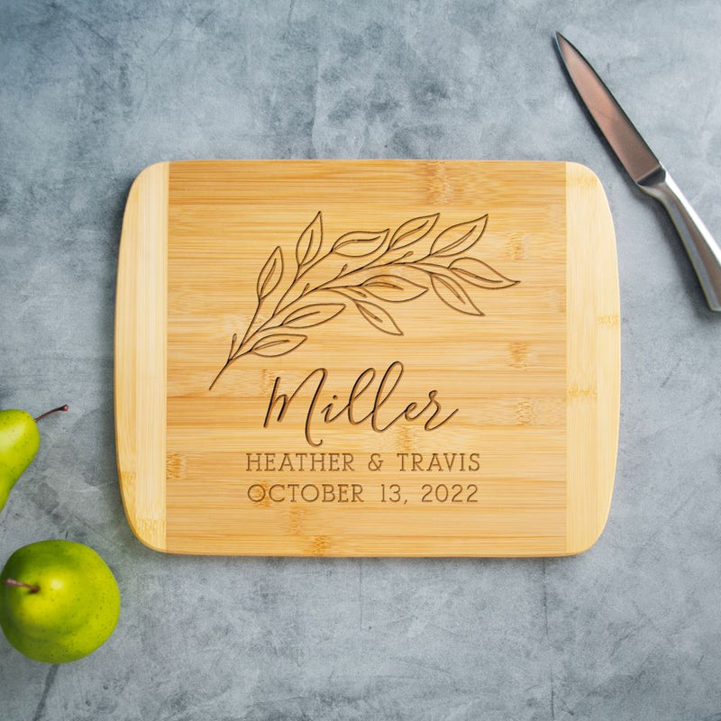 Personalized Cutting Bar Board 6x8 (Rounded Edge) Bamboo - Modern Collection