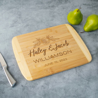 Personalized Bamboo Cutting Board 11x14 (Rounded Edge) – Modern Collection