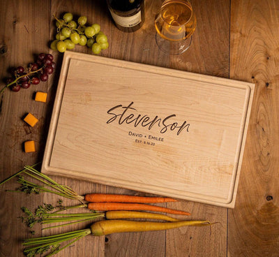 Personalized 11x17 Rectangle Cutting Board with Grooves