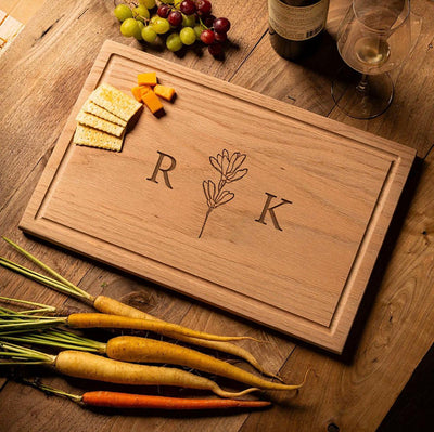 Personalized 11x17 Rectangle Cutting Board with Grooves