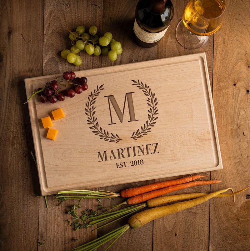 Personalized 11x17 Rectangle Cutting Board with Grooves
