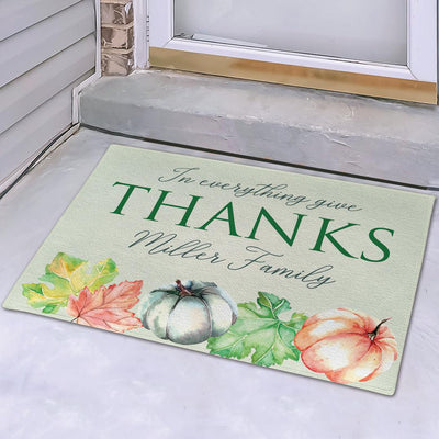 Personalized In Everything Give Thanks Door Mat - 18x24 - Gifts For You Now