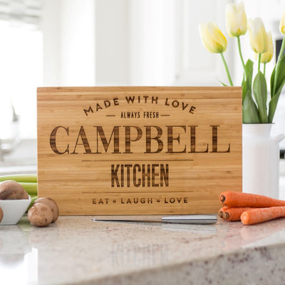 Personalized Bamboo Cutting Board 11x17 - Modern Collection
