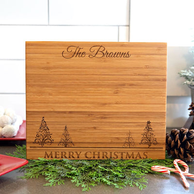 Personalized 11x13 Christmas Bamboo Cutting Boards