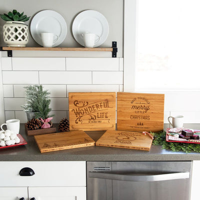 Personalized 11x13 Christmas Bamboo Cutting Boards
