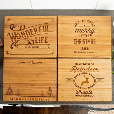 Personalized 11x13 Christmas Bamboo Cutting Boards