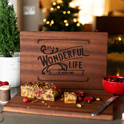 Personalized 10x15 Christmas Mahogany Cutting Boards