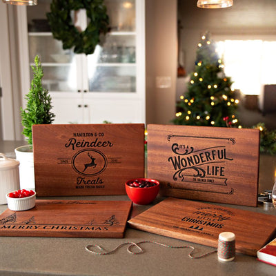 Personalized 10x15 Christmas Mahogany Cutting Boards