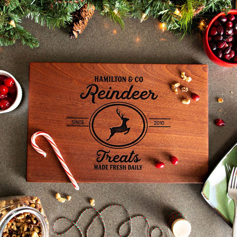 Personalized 10x15 Christmas Mahogany Cutting Boards