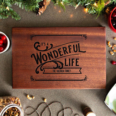 Personalized 10x15 Christmas Mahogany Cutting Boards
