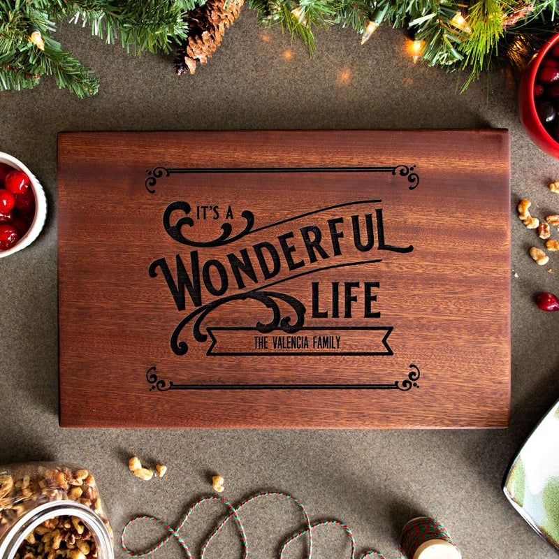 Personalized 10x15 Christmas Mahogany Cutting Boards