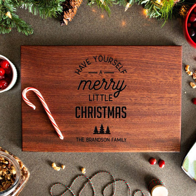 Personalized 10x15 Christmas Mahogany Cutting Boards