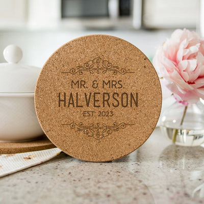 Personalized Large Kitchen Hot Pad - Couples Collection