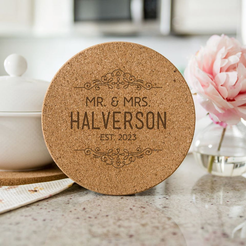 Personalized Large Kitchen Hot Pad - Couples Collection