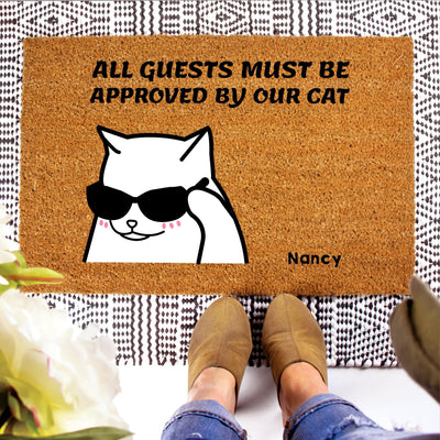 Personalized All Guest Must Be Approved by Cat Doormats -  - Completeful