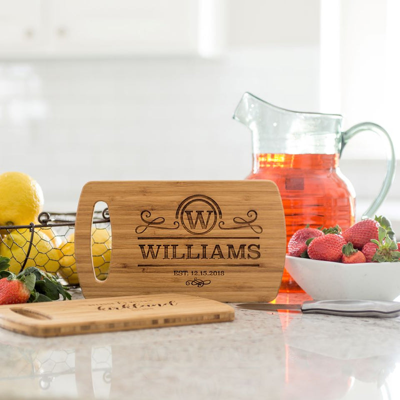 Personalized Small Easy Carry Cutting Board – Modern Collection
