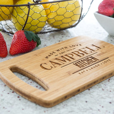 Personalized Small Easy Carry Cutting Board – Modern Collection