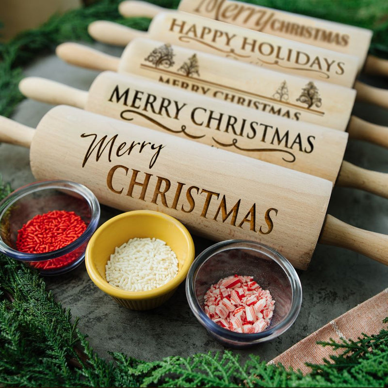 Personalized Christmas Rolling Pins - 5 Designs